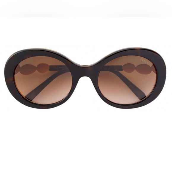 Emilio Pucci Brown Tortoise Oval Sunglasses EP127 52F - Picture 3 of 12